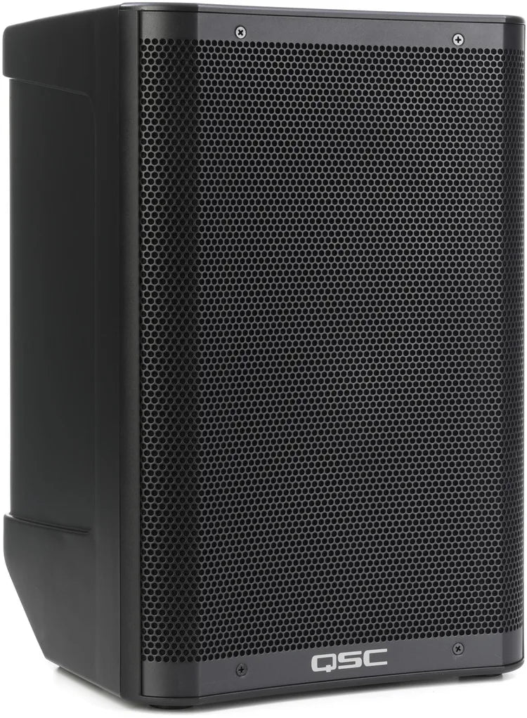 QSC CB10 battery-powered PA speaker, front view