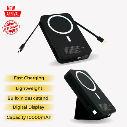 ATN Power Bank features: fast charging, lightweight, built-in desk stand, digital display and 10000mAh capacity
