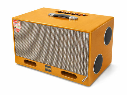 Oris TX 252 portable karaoke speaker in a yellow cabinet