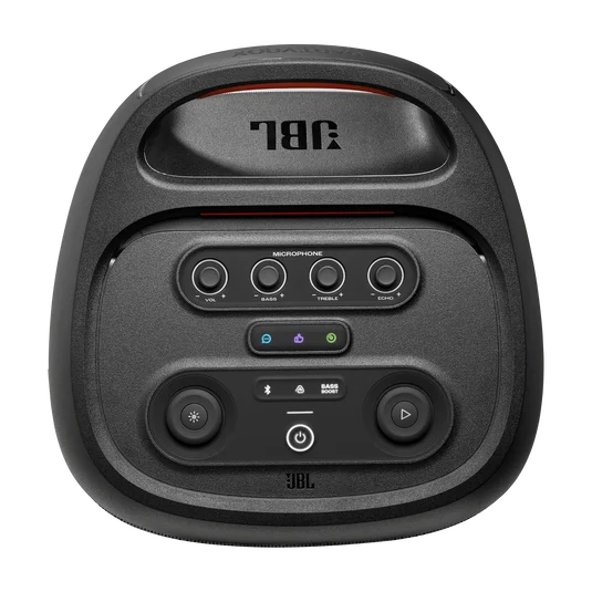 Top control panel of the JBL PartyBox 720 with sound and lighting controls