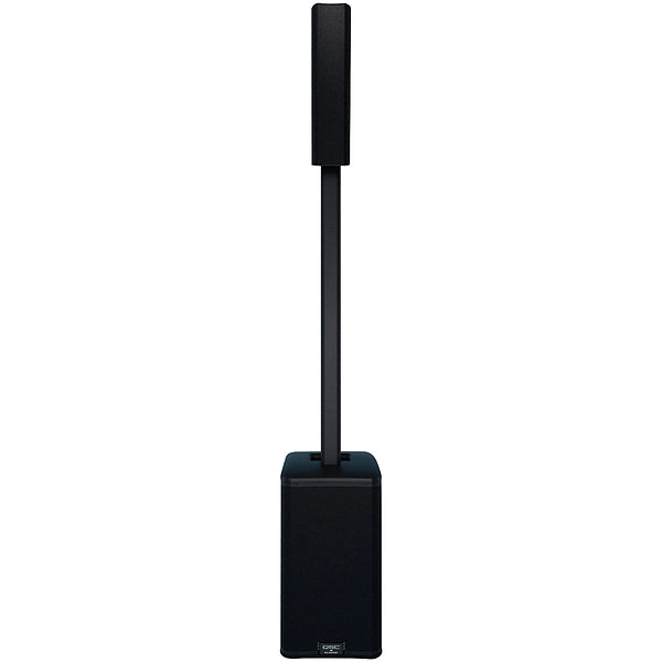 QSC KC12 column PA system in black, assembled