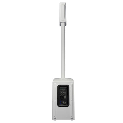 QSC KC12 column PA system in white showing the control panel